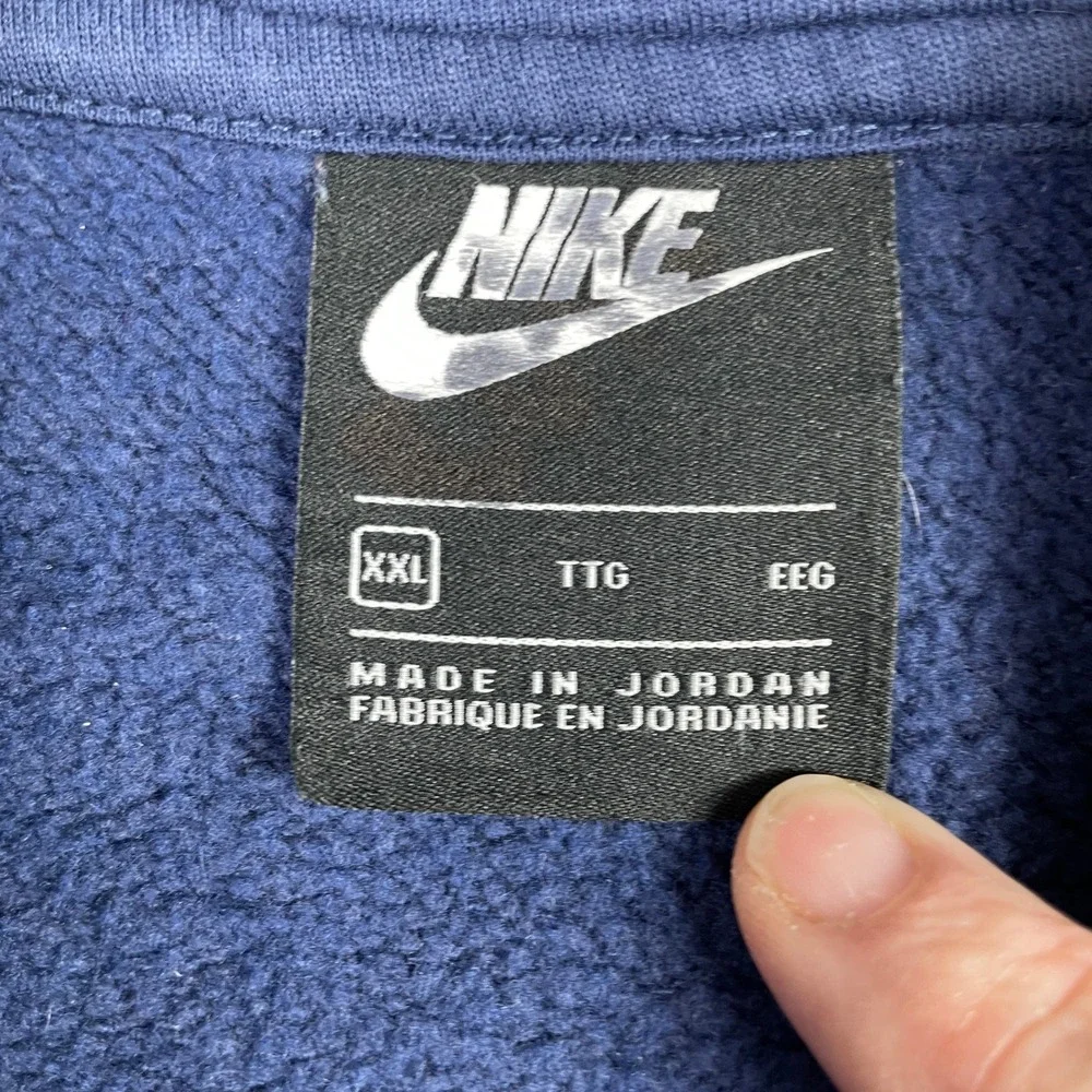 Nike Hoodie Mens XXL Navy Blue Full Zip Fleece Club Jacket Sweatshirt BV2645-410